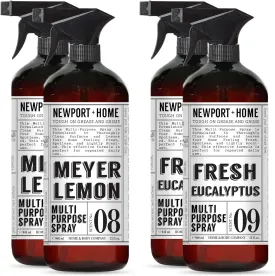 Newport   Home Multi-Purpose Spray, Meyer Lemon & Fresh Eucalyptus Scents, Tough on Grease and Grime, 32 fl oz, Set of 4