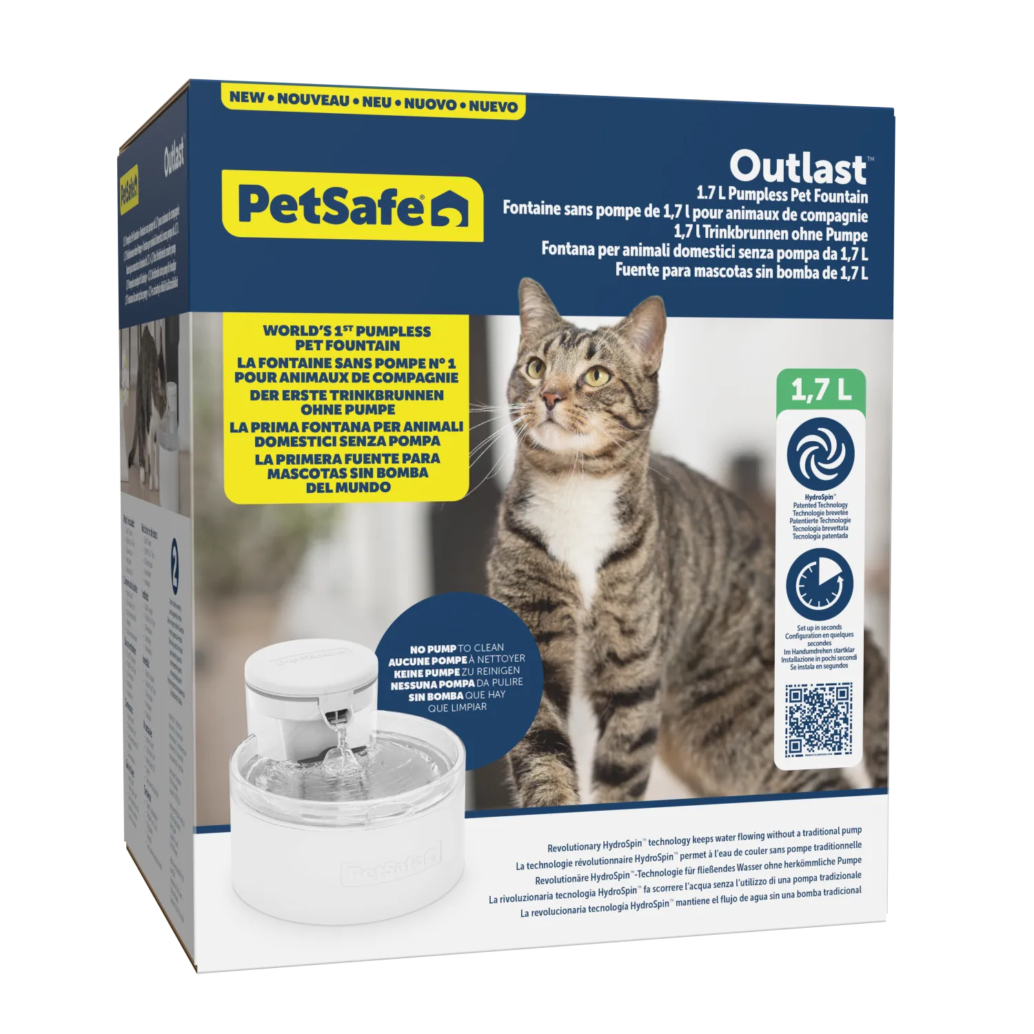 Outlast™ 1.7 Litre Pumpless Pet Fountain