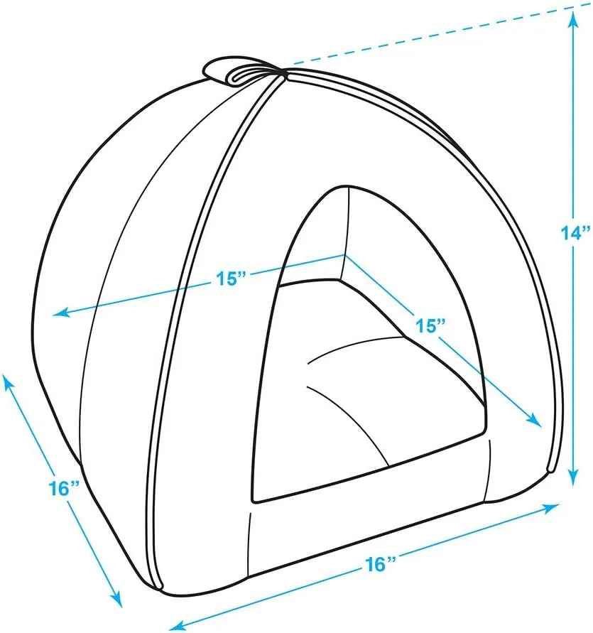 Pet Tent-Soft Bed for Dog and Cat by Best Pet Supplies - Gray Lattice, 16" x 16" x H:14"