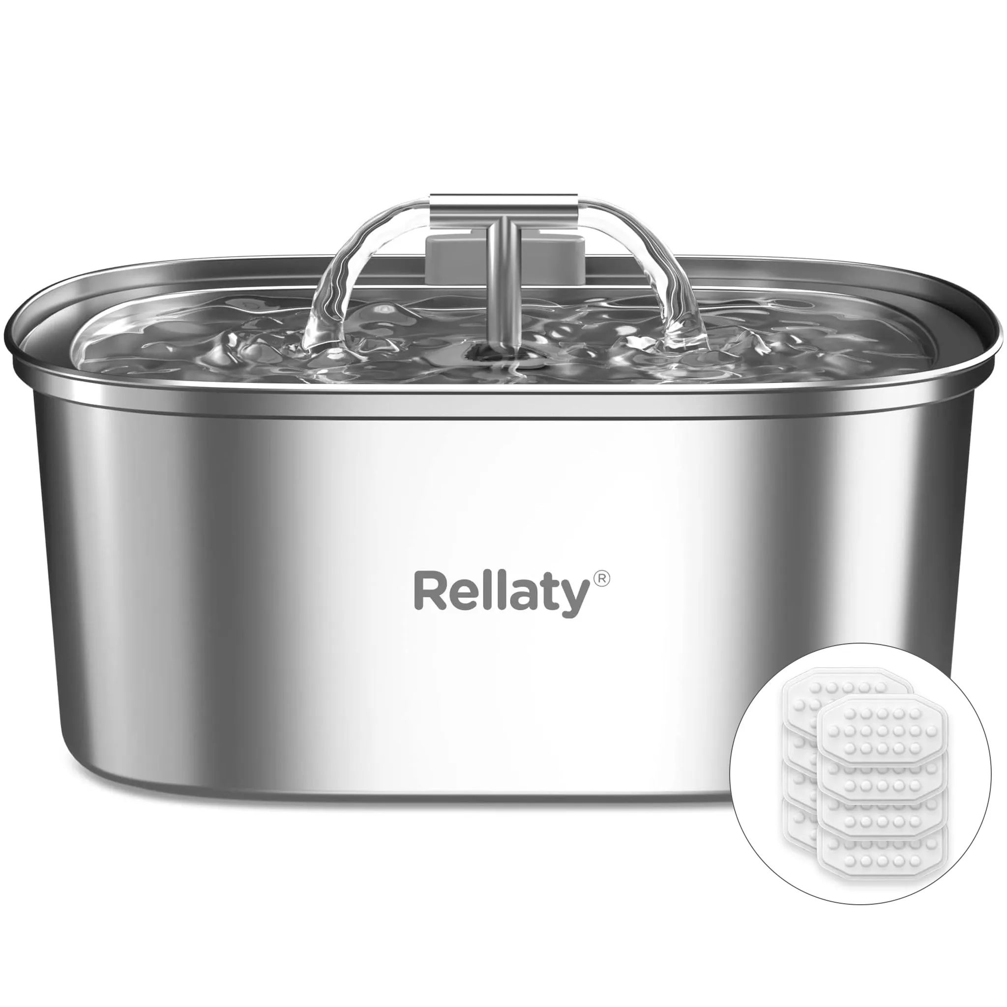 Rellaty Stainless Steel Cat Water Fountain