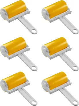 Reusable Lint Rollers - Sheparde Washable Lint Roller with Plastic Handle - Pet Hair Remover for Clothes, Sofa, Furniture - Silicone Sticky Rollers for Pet Hair, 6 Pcs
