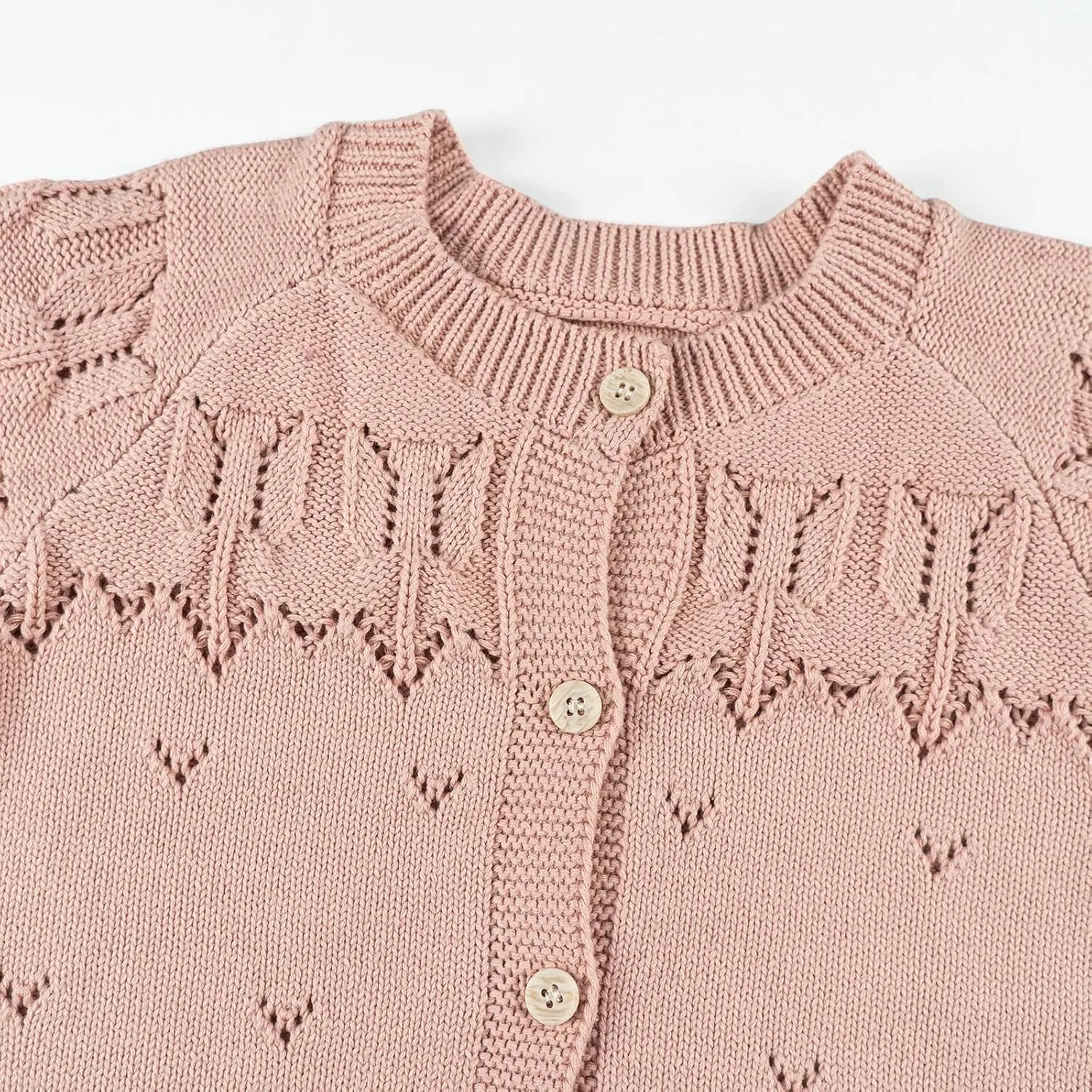 Rolanko Toddler Girls' Sweater Long Sleeve Open Front Button Down Knit Cardigan Kids Clothes 1-6 Years