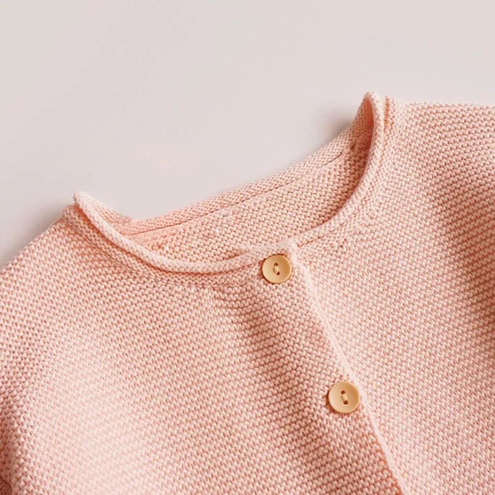 Rolanko Toddler Girls' Sweater Long Sleeve Open Front Button Down Knit Cardigan Kids Clothes 1-6 Years