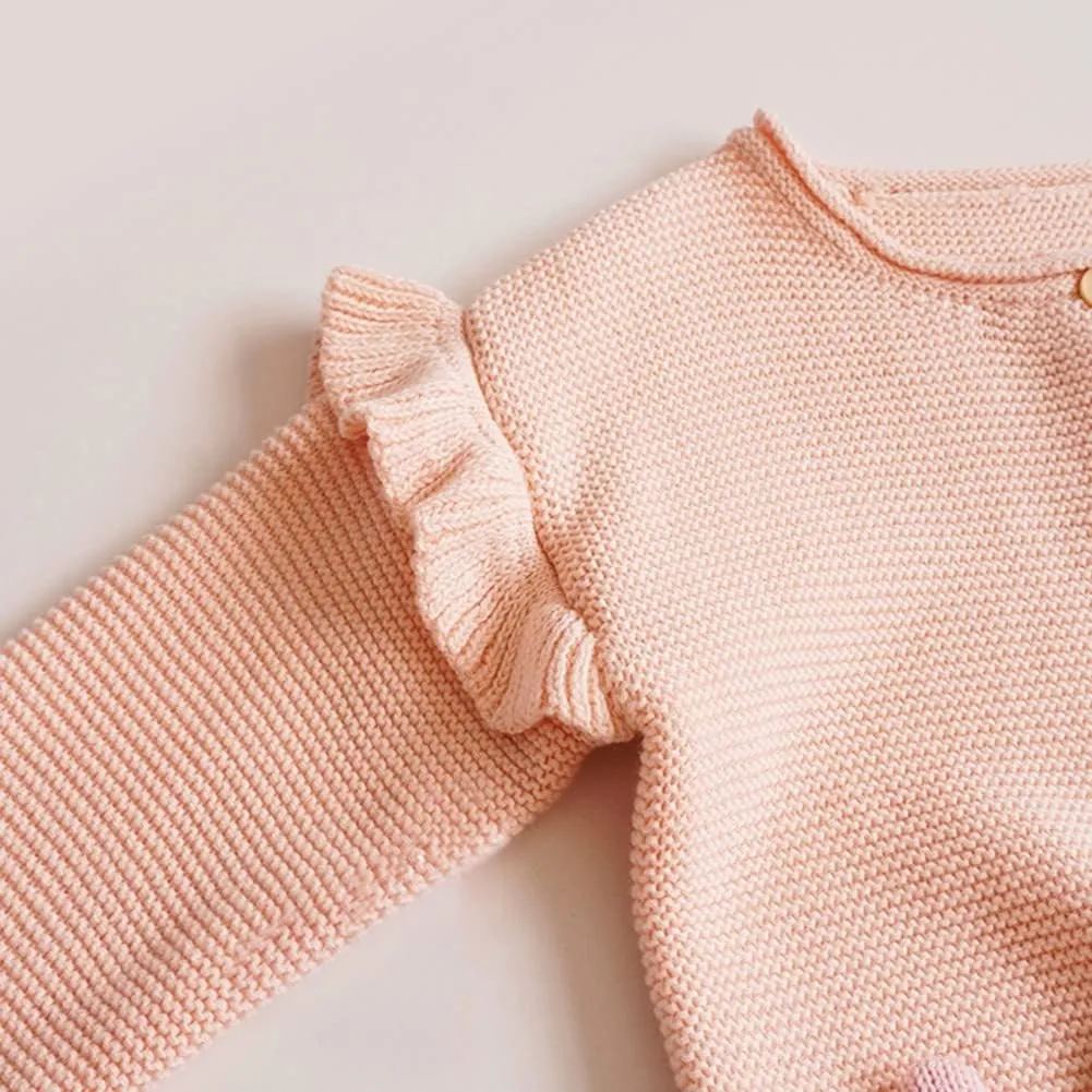 Rolanko Toddler Girls' Sweater Long Sleeve Open Front Button Down Knit Cardigan Kids Clothes 1-6 Years