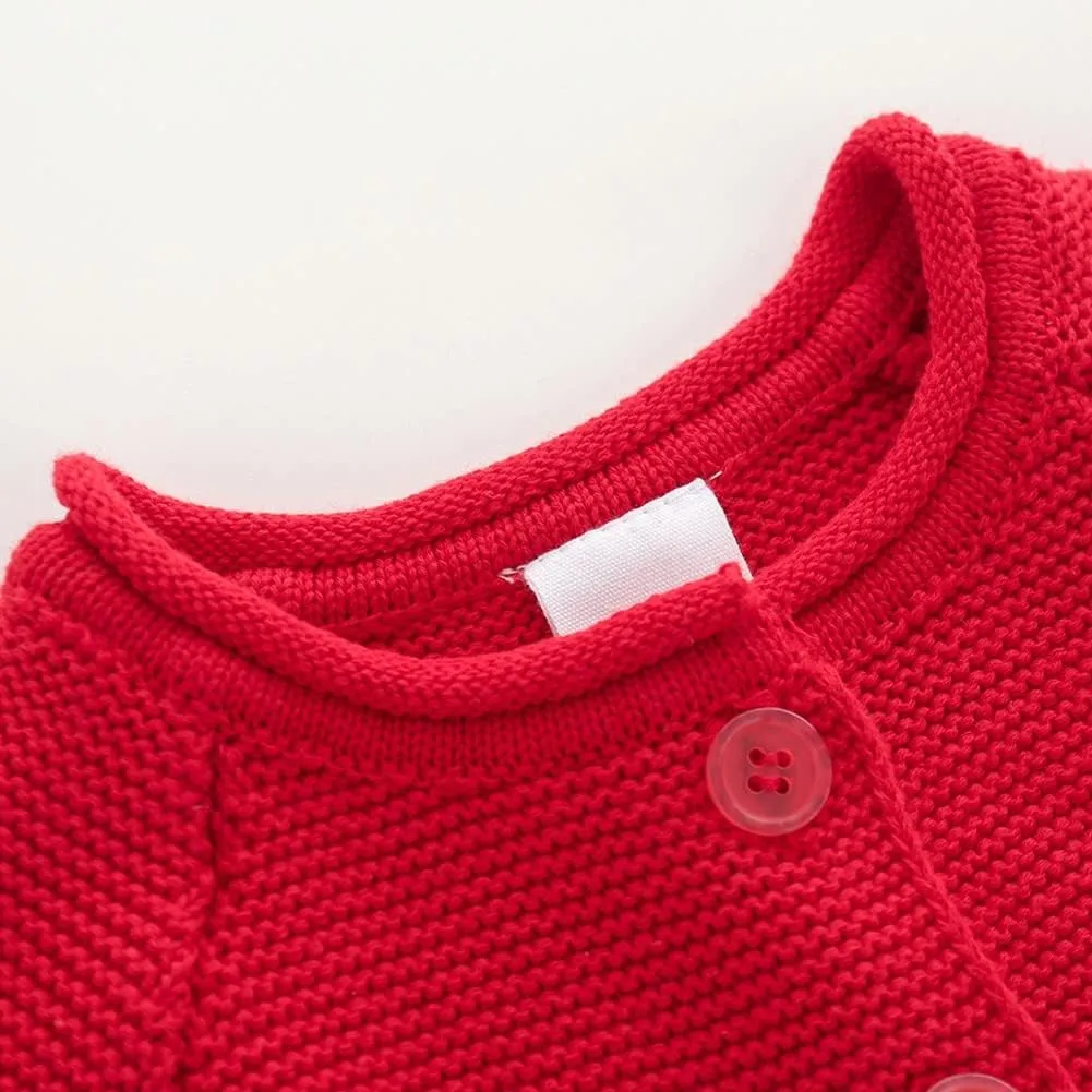 Rolanko Toddler Girls' Sweater Long Sleeve Open Front Button Down Knit Cardigan Kids Clothes 1-6 Years