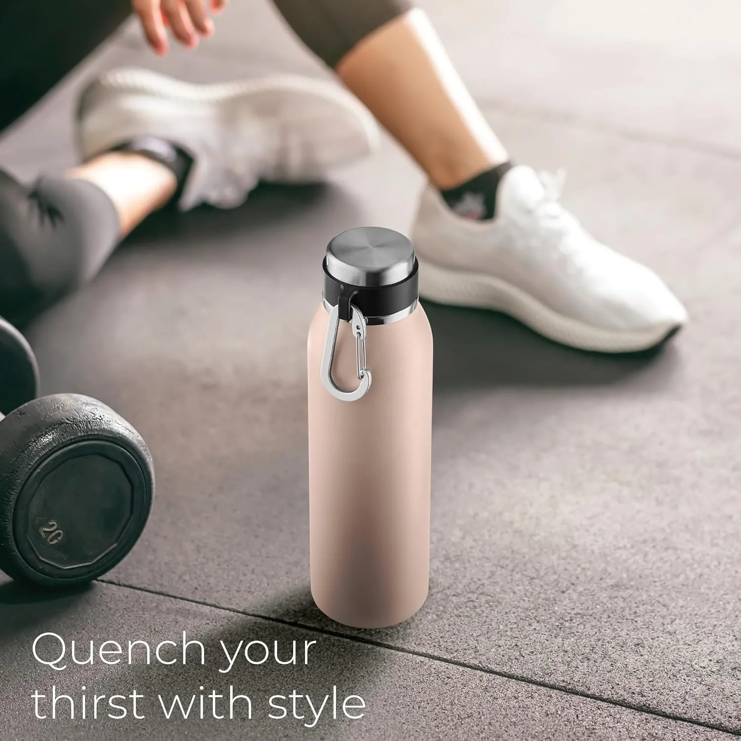 SipX Triple-Insulated Stainless Steel Water Bottle - 20oz. With Cover Lid, BPA-Free Reusable Insulated Water Bottle Keeps Cold For 24 Hours, (Pink)