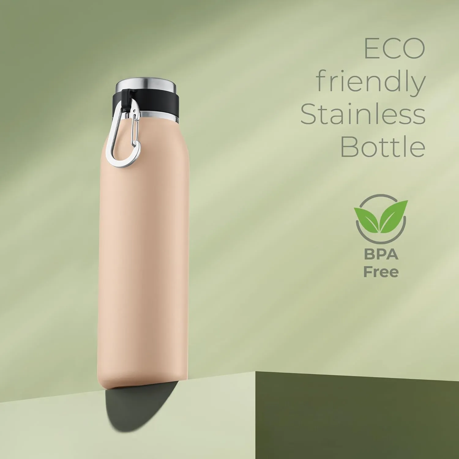 SipX Triple-Insulated Stainless Steel Water Bottle - 20oz. With Cover Lid, BPA-Free Reusable Insulated Water Bottle Keeps Cold For 24 Hours, (Pink)