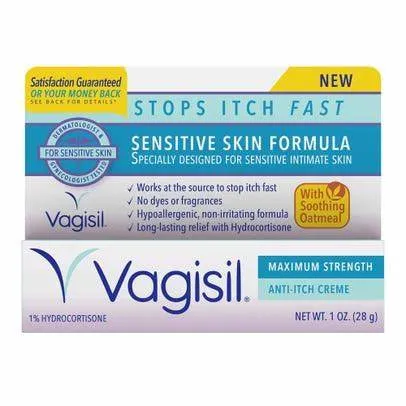 Vagisil | Maximum Strength For Sensitive Skin | Stops Itch Fast | Hydrocortisone Formula | 1 oz