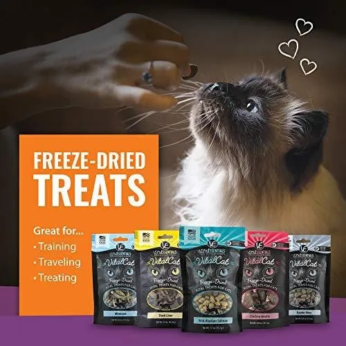 Vital Cat Freeze-Dried Minnows Grain Free Limited Ingredient Cat Treats, .5 Oz Resealable Bag