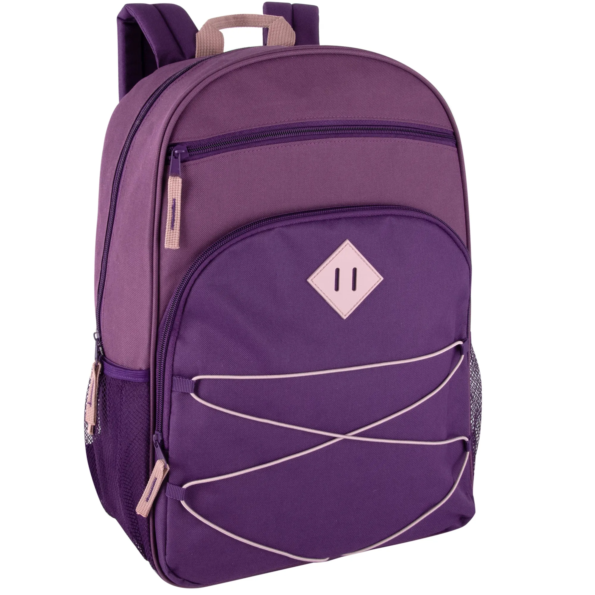 Wholesale 17 Inch Multi Pocket Bungee Backpack - 3 Girl Colors