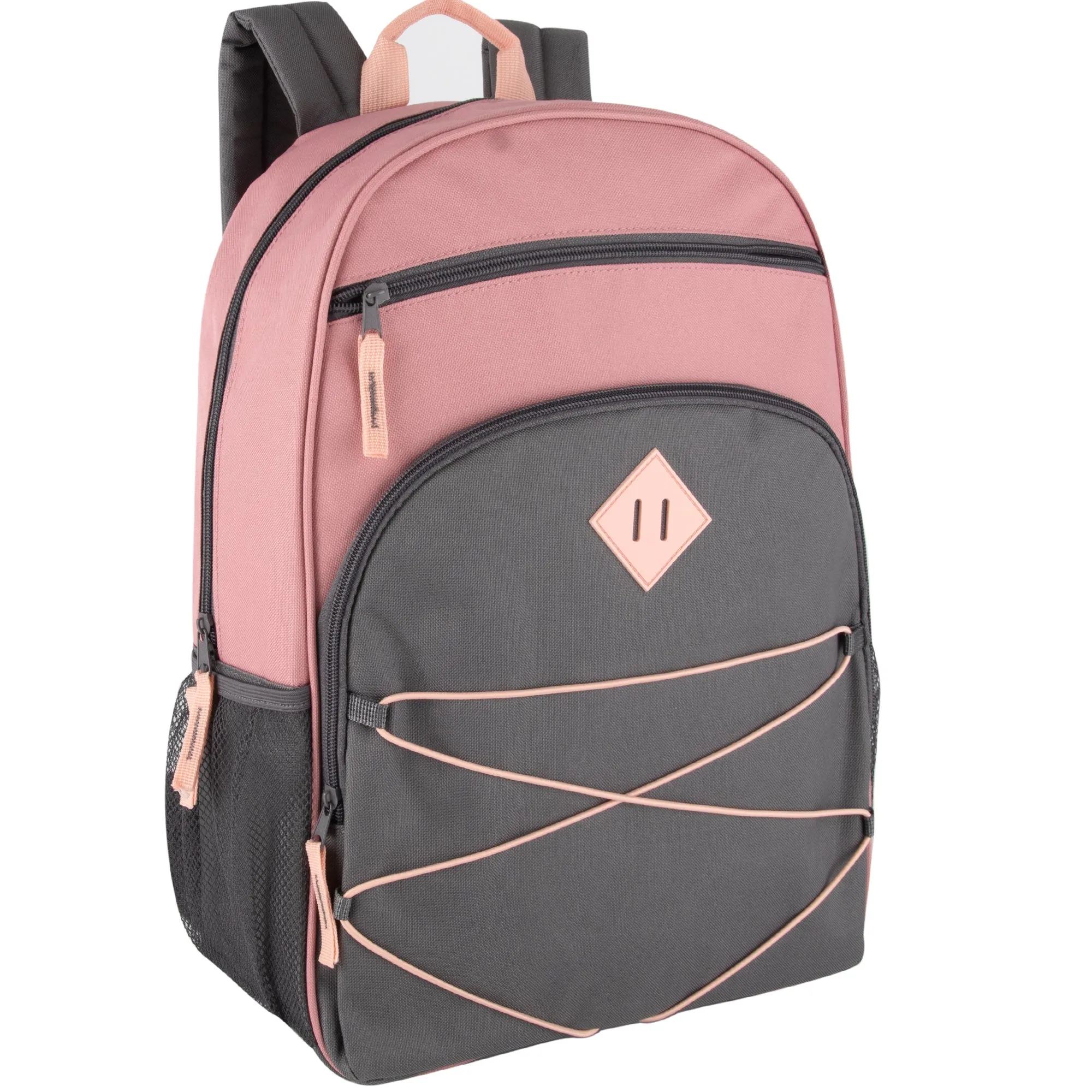 Wholesale 17 Inch Multi Pocket Bungee Backpack - 3 Girl Colors