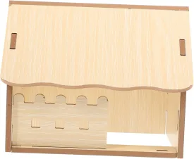 YARNOW Wooden Hamster Hideout Guinea Pig House Assembling One-Bedroom Multi-Chamber Cabin Safe for Pet