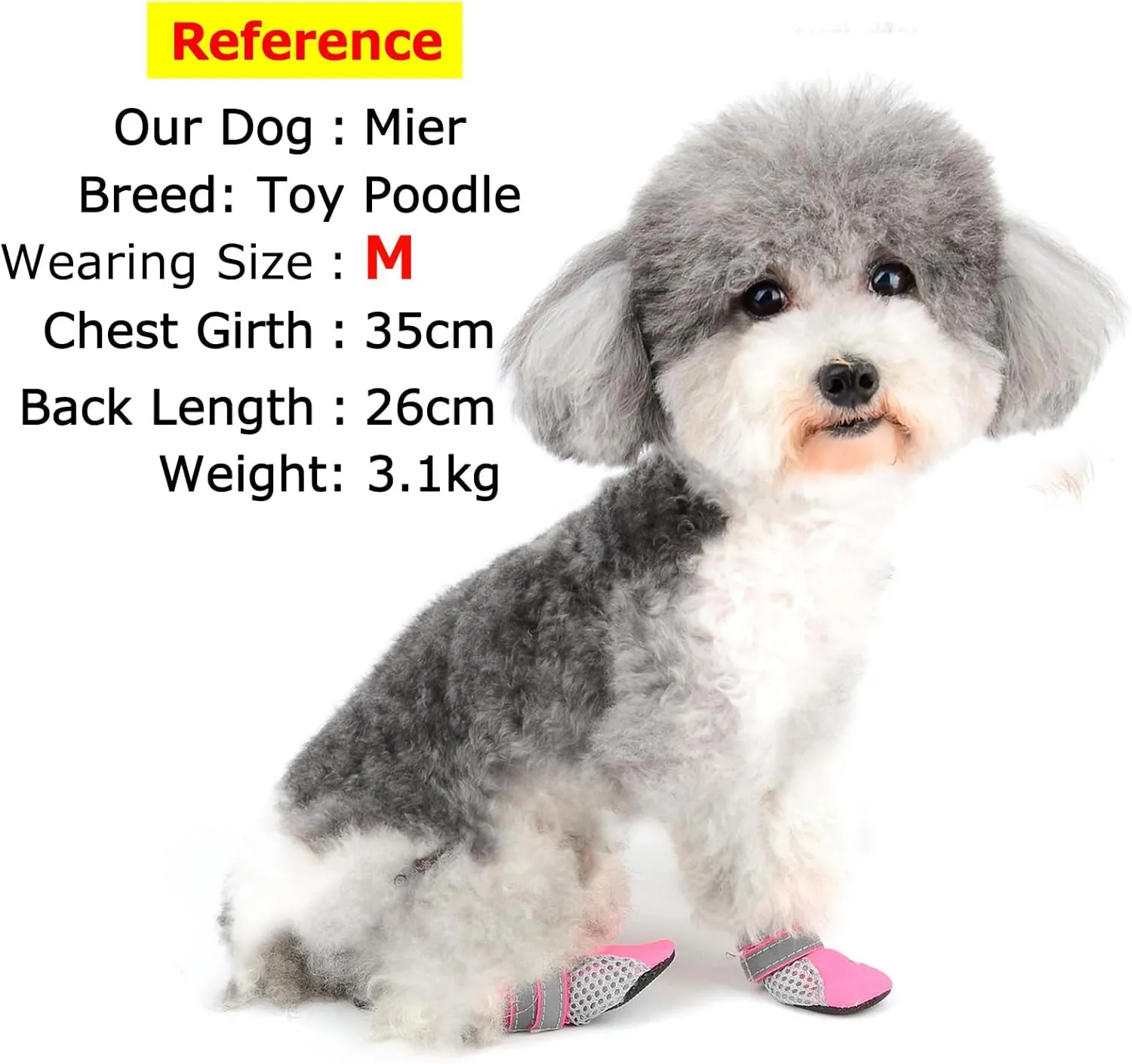Zunea Dog Boots for Hot Pavement Summer Breathable Soft Mesh Paw Protectors Puppy Small Dog Shoes with Adjustable Safe Reflective Strap and Rugged Anti-Slip Sole for Hiking Running Pink Mini L